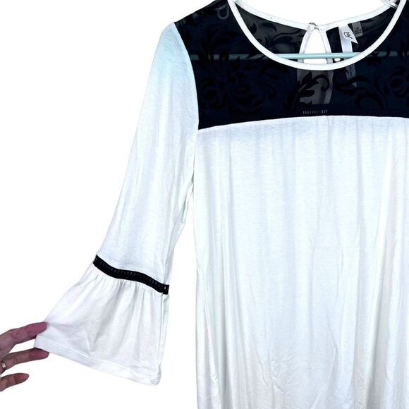 ‎NWT NY COLLECTION White LACE TOP XS - Picture 3 of 7